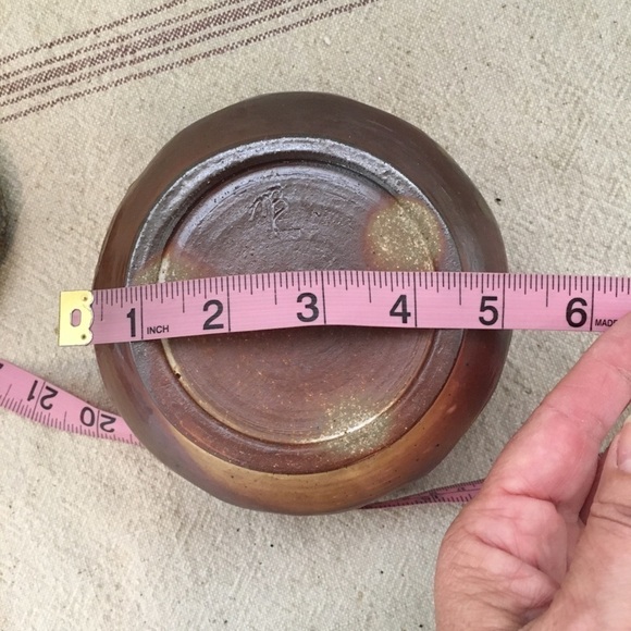 Stamped Pottery Dish Lid Dark Green Ombre Candy - Picture 2 of 8